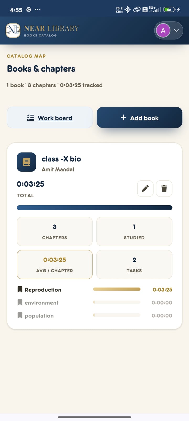 NearLibrary books catalog on a phone